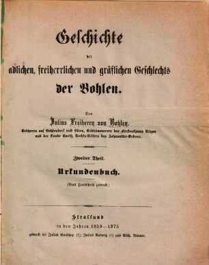 Geschichte des adlichen, freiherrlichen und gräflichen Geschlechts der Bohlen, 2