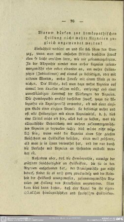 Warum dürfen zur homöopathischen Heilung nicht mehre Arzneien zugleich angewendet werden?