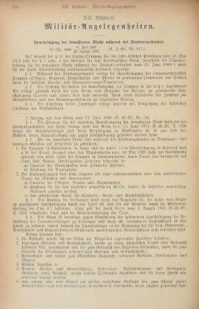 XII. Abschnitt. Militär-Angelegenheiten
