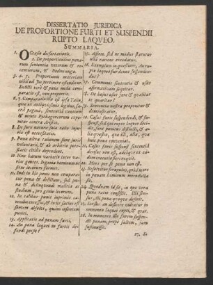 Dissertatio Iuridica De Proportione Furti Et Suspendii Rupto Laqueo.