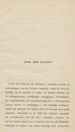 Aan den lezer!