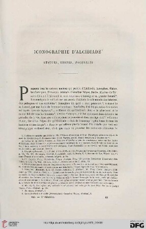 2. Pér. 8.1873: Iconographie d'Alcibiade : statues, bustes, portraits