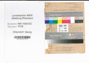 Entnazifizierung Georg Ohlendorf, geb. 06.09.1896 (Verw.Beamter)