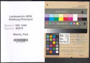 Entnazifizierung Paul Van Blericq , geb. 27.06.1895 (Lehrer)