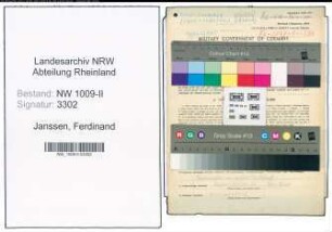 Entnazifizierung Ferdinand Janssen , geb. 02.03.1907 (Oberpruefer)