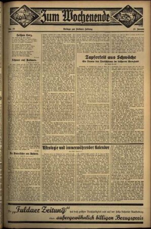 Zweite Ausgabe vom Sonntag, den 27. Januar 1935.