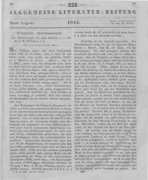 Ghillany, F. W.: Die Menschenopfer der alten Hebräer. Eine geschichtliche Untersuchung. Nürnberg: Schrag 1842 (Fortsetzung von Nr. 221)