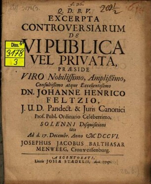 Excerpta Controversiarum De Vi Publica Vel Privata