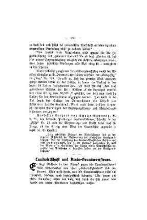 Landwirtschaft und Kreis-Grundwertsteuer