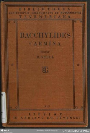 Bacchylidis Carmina cum fragmentis