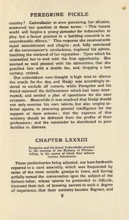 Chapter LXXXIII. Peregrine and his friend Cadwallader proceed in the exercise of the mystery of fortune - ...