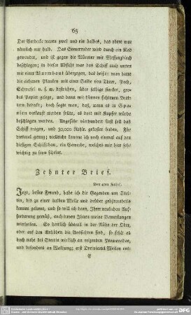 Zehnter Brief. Den 4ten Julius