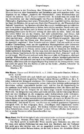 105-106, Ernst Mann. Die Wohltätigkeit als aristokratische und rassenhygienische Forderungen. 1924