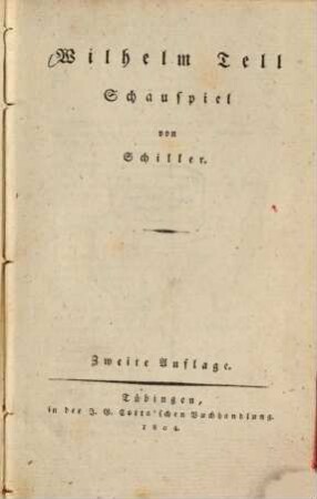 Wilhelm Tell : Schauspiel