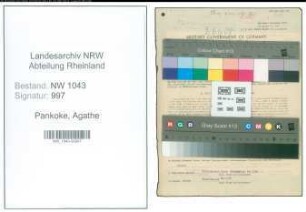 Entnazifizierung Agathe Pankoke , geb. 30.01.1906 ()