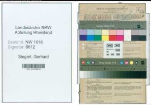 Entnazifizierung Gerhard Siegert , geb. 15.08.1919 (Student)