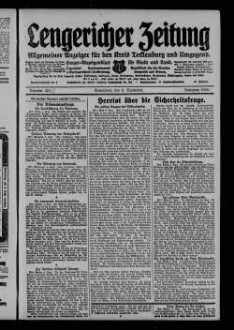 Lengericher Zeitung : allgemeiner Anzeiger für den Kreis Tecklenburg und Umgegend : Amtsblatt für die Aemter Lengerich und Lienen in Westfalen : Haupt-Anzeigenblatt für Stadt und Land : Organ des Landratsamtes und Amtsgericht in Tecklenburg : unabhängige Tageszeitung für die Orte Lengerich, Hohne, Tecklenburg, Ladbergen, Lienen, Kattenvenne, Natrup-Hagen, Brochterbeck, Westerkappeln, Leeden und Ledde