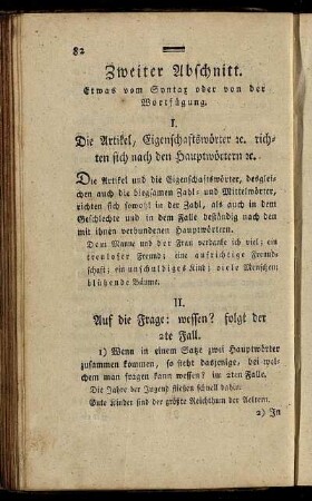 Zweiter Abschnitt. Etwas vom Syntax oder von der Wortfügung.