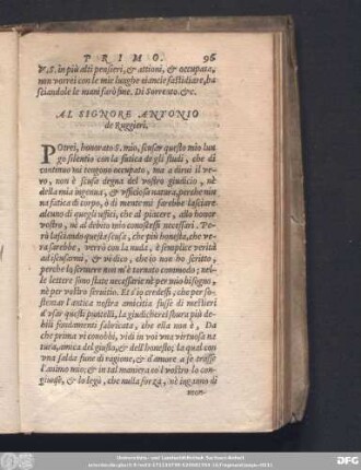 Al Signore Antonio de Ruggieri.