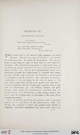 Chapter IX: Seventeenth century