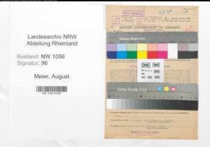 Entnazifizierung August Meier , geb. 16.07.1895 (Kaufmann)