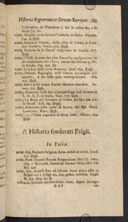 f) Historia foederati Belgii.