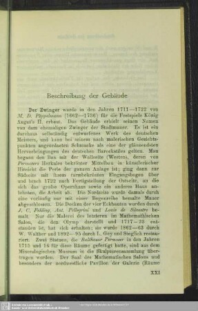 Beschreibung der Gebäude