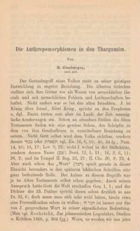 262-280 Die Anthropomorphismen in den Targumim