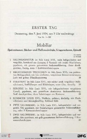 Mobiliar (Nr. 1-59)