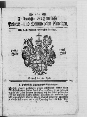 17tes Stück, Ausgabe vom 26. April 1769
