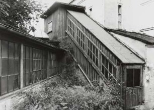 Waltersdorf. Ehemalige Fabrikanlage, Hauptstraße 55/57 (Ende 19. Jahrhundert). Teilansicht