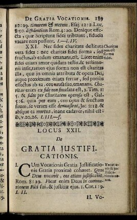 Locus XXII. De Gratia Justificationis - Locus XXIV. De Constantia Foederis Gratiæ