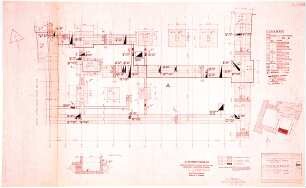 Gsaenger, Gustav; München, Theatinerstr.; Bayerisches Kultusministerium, Erweiterung - Salvatortrakt, Bauteil A, Fundamente (Grundriss)