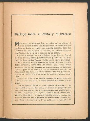 Diálogo sobre el éxito y el fracaso
