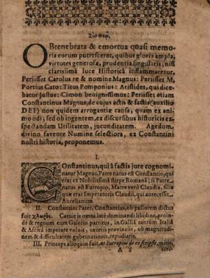 Constantinus Magnus, imperator Romanus, discursu historico-politico exhibitus
