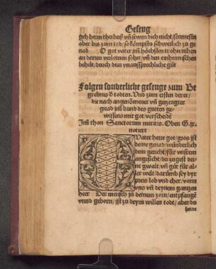 Geseng zum begrebnis