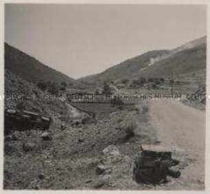 Wehrmachtssoldaten, Straße nach Chora Sfakion an der Südküste von Westkreta während der Endkämpfe