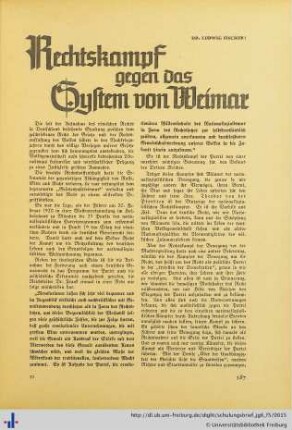 Rechtskampf gegen das System von Weimar.