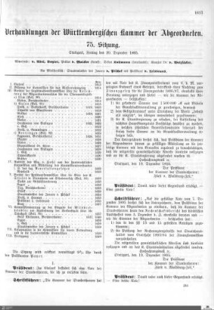 75. Sitzung, Stuttgart, 20.12.1895