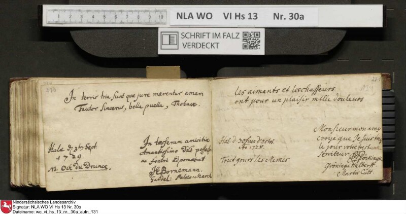 Stammbuch des U. J. Schrader aus Hannover