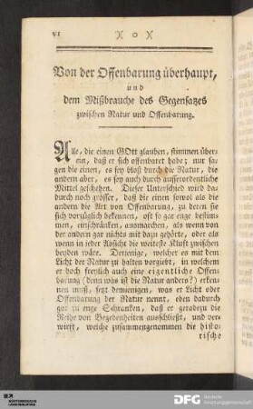 Von der Offenbarung überhaupt, und dem Mißbrauche des Gegensatzes zwischen Natur und Offenbarung.