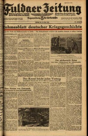 Ausgabe vom Freitag, den 14. Mai 1943.