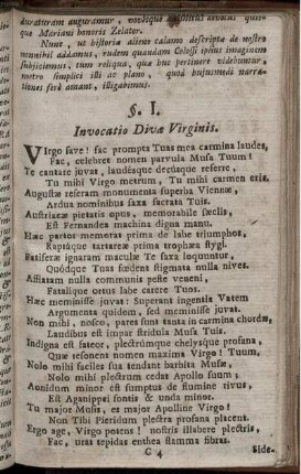 §. I. Invocatio Divae Virginis.