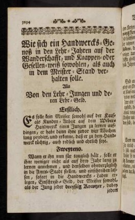 3034-3080, Wie sich ein handwercks-Genoss in den Lehr-Jahren auf der Wanderschafft, ...