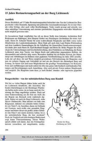 „15 Jahre Restaurierungsarbeit an der Burg Lichteneck"