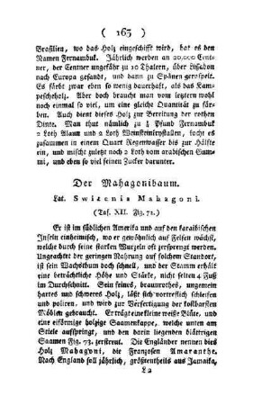 ¬Der¬ Mahagonibaum : Lat. Swizenia Mahagoni ; (Taf. XII, Fig. 72)
