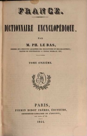 France : dictionnaire encyclopédique. 11