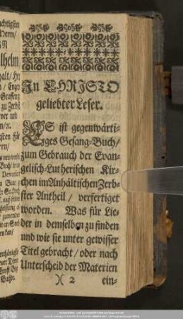 In Christo geliebter Leser.