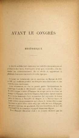 Le congrès des trois Amériques 1889 - 1890