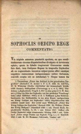 De Sophoclis Oedipo rege commentatio : Diss. inaug.